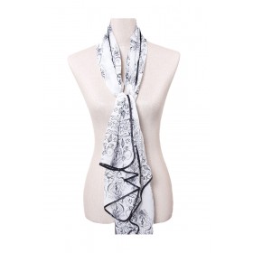 Black Piping Silky Long Scarf 12 - 10 per pack - $1.50 ea